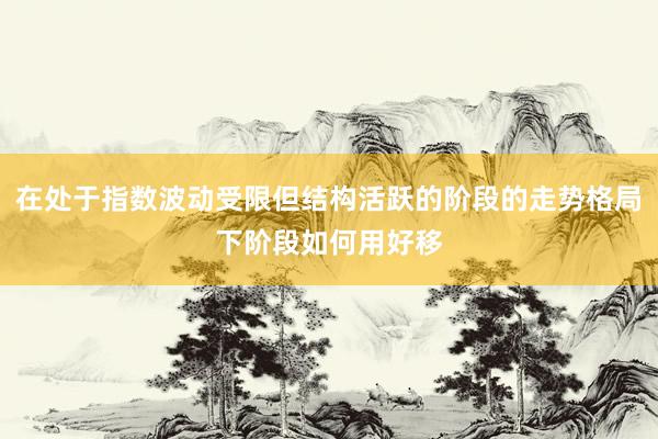 在处于指数波动受限但结构活跃的阶段的走势格局下阶段如何用好移