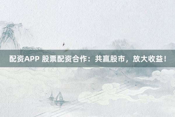 配资APP 股票配资合作：共赢股市，放大收益！