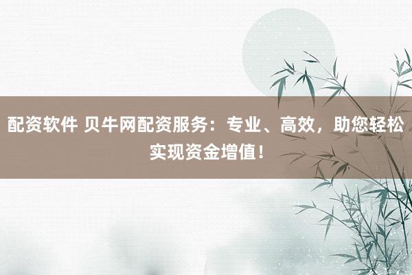 配资软件 贝牛网配资服务：专业、高效，助您轻松实现资金增值！