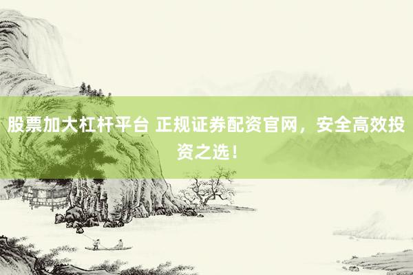 股票加大杠杆平台 正规证券配资官网，安全高效投资之选！